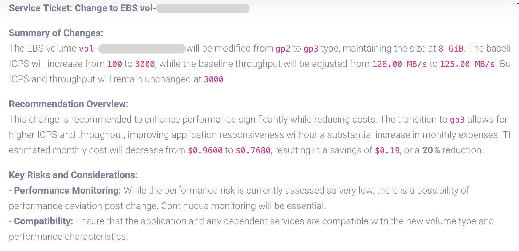 AI service ticket